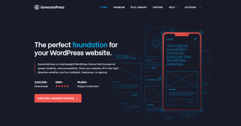 GeneratePress home page